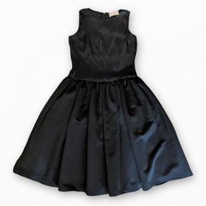 Vintage Black Drop-Waist Tea Length Prom Wedding Evening Party Dress
